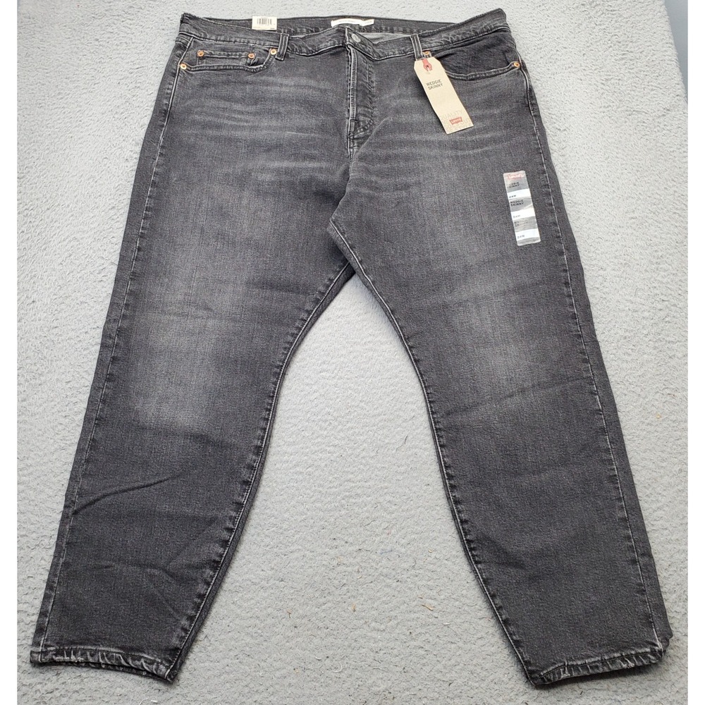 Levi's Wedgie Skinny Jeans Women 24 Black Denim High Rise Arcuate Pocket Red Tab